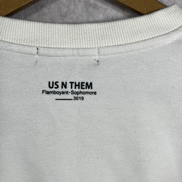 US N Them Sweatshirt Mens Off White Long Sleeves Crew Neck Pullover Athleisure - Picture 5 of 9